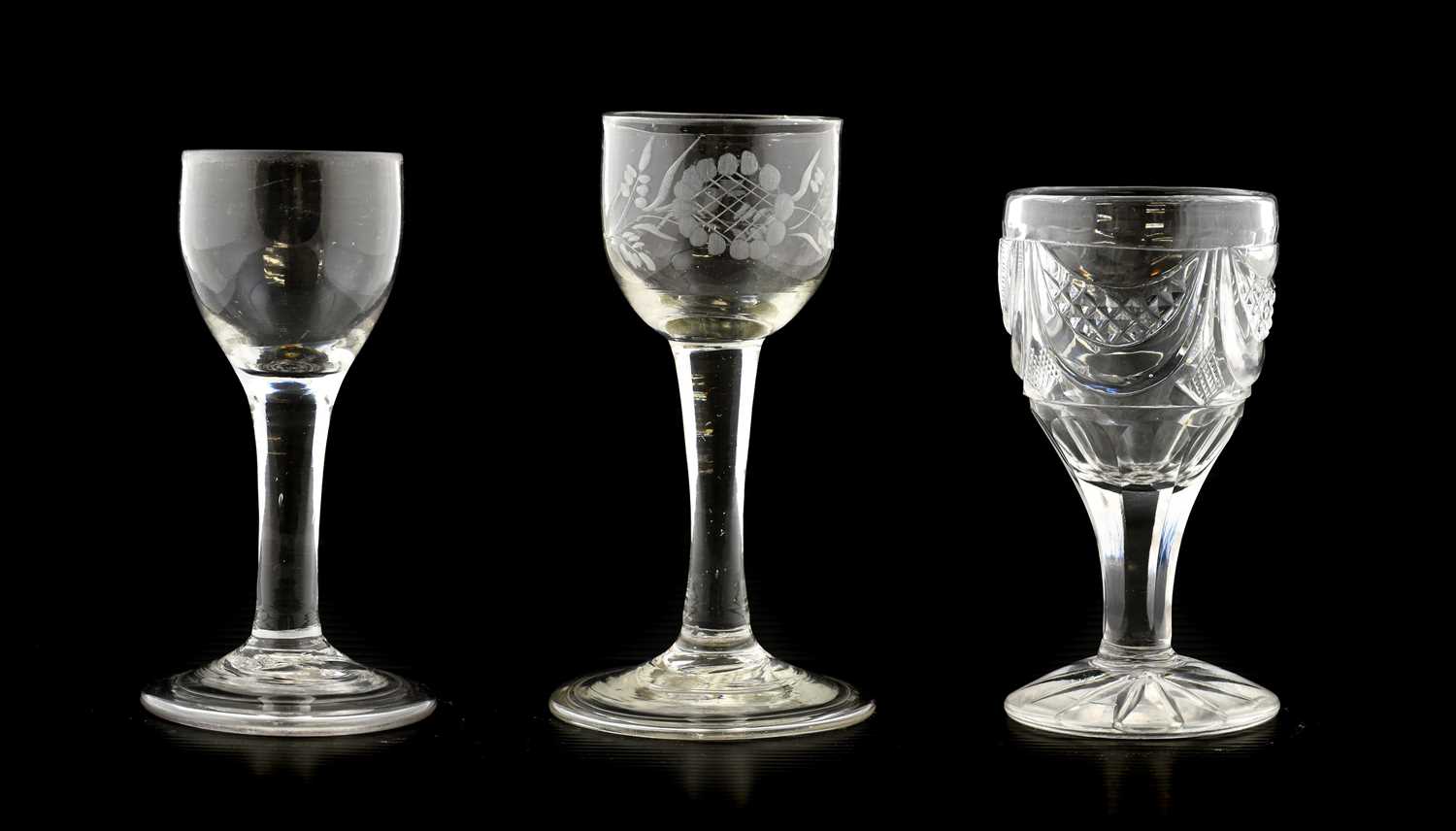 Lot 2 - A Wine Glass, circa 1760, the ovoid bowl...