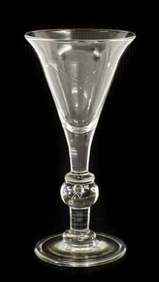 Lot 201 - A Baluster Goblet, the conical bowl over an...