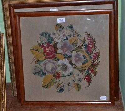 Lot 366 - Three needlework pictures