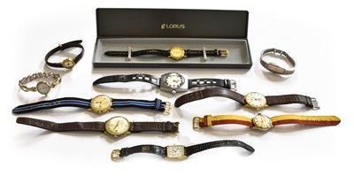 Lot 186 - A small quantity including ten wristwatches; a...