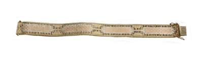 Lot 204 - A 9 carat gold fancy link bracelet, length 19cm