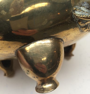Lot 7 - A Chinese polished bronze ding, early 20th...