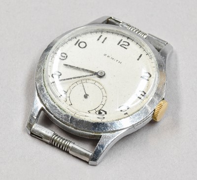 Lot 230 - A chrome plated Zenith Wristwatch, 1950's