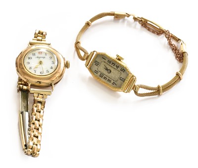 Lot 224 - A lady's 18 carat gold wristwatch, bracelet...