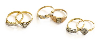 Lot 203 - Six Diamond Rings, of varying designs and...