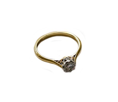 Lot 139 - A diamond solitaire ring, stamped '18CT&PLAT',...