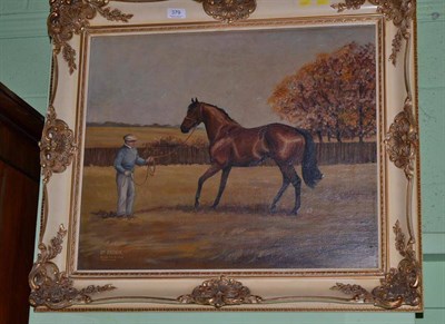 Lot 379 - Dennis Campbell Kirtley (1924-2011), St.Paddy (winner of the Derby 1960), signed, oil on board