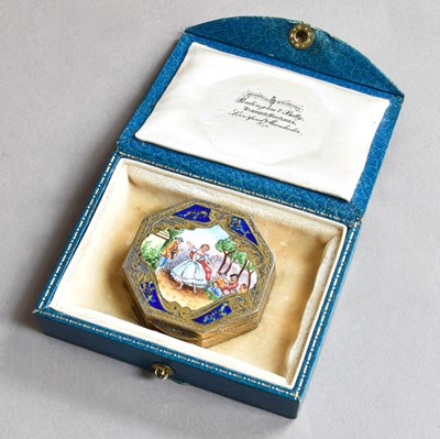 Lot 118 - A Continental Silver-Gilt and Enamel Pill-Box,...
