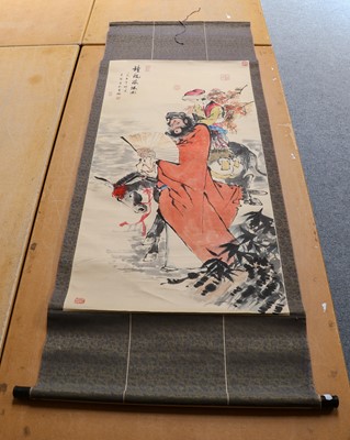 Lot 112 - A large Chinese scroll; a Chinese...