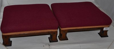 Lot 390 - A pair of Gothic revival footstools