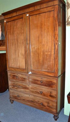 Lot 392 - Victorian mahogany linen press