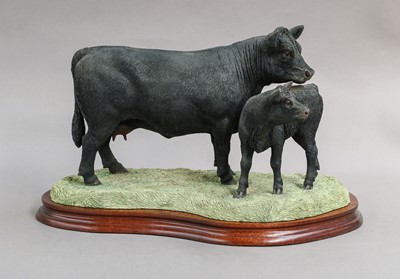 Lot 1082 - Border Fine Arts 'Aberdeen Angus Cow and Calf' (Style Three)