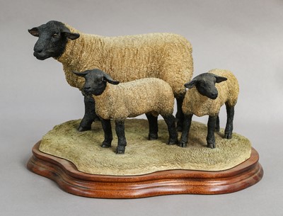 Lot 1114 - Border Fine Arts 'Suffolk Ewe and Lambs' (Style Three)