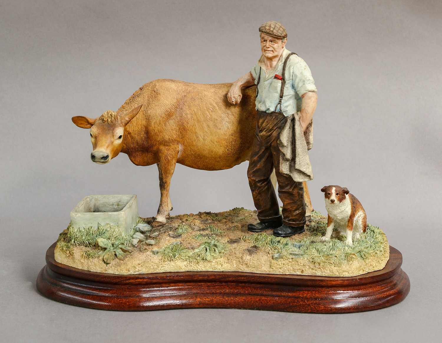 Lot 1104 - Border Fine Arts 'Putting The World To Rights' (Farmer, Bull and Dog)