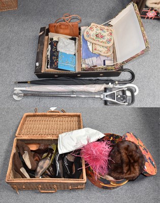 Lot 334 - Assorted 20th century costume accessories,...