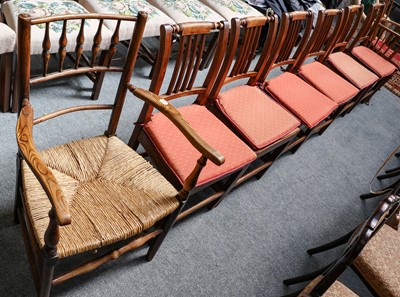 Lot 1184 - A set of six country chairs and an elm open...