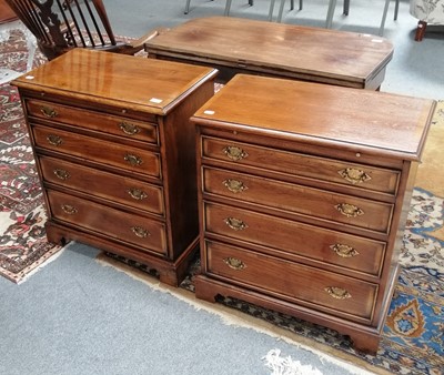 Lot 1160 - A pair of reproduction crossbanded mahogany...