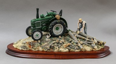 Lot 1025 - Border Fine Arts 'Hauling Out' (Field Marshall Tractor)