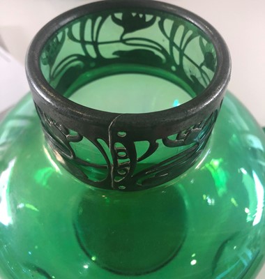 Lot 1054 - An Art Nouveau Metal Mounted Glass Vase,...