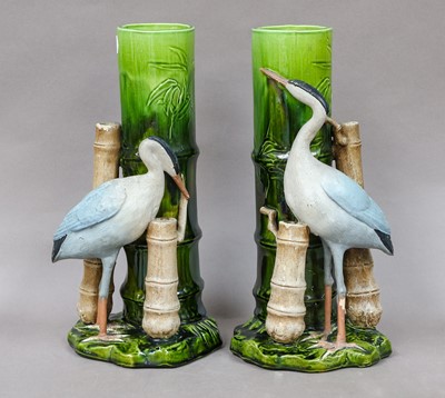 Lot 201 - A pair of Bretby aesthetic movement vases,...