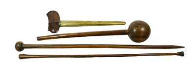 Lot 2338 - A Zulu Hardwood Knobkerrie, with large plain...