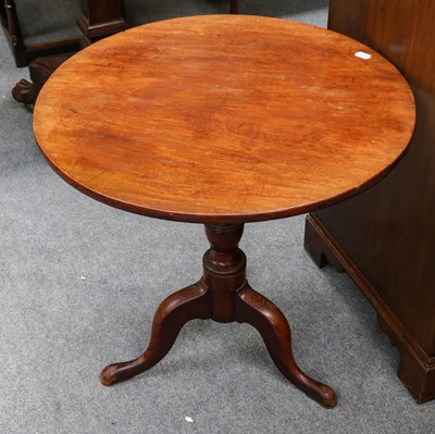 Lot 1155 - A Georgian mahogany tilt top tripod table,...