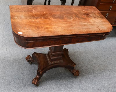 Lot 1191 - A Regency mahogany foldover tea table, with...