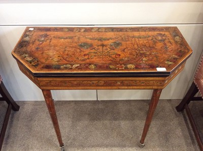 Lot 807 - A George III Satinwood and Painted Card Table,...