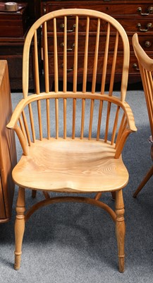 Lot 1192 - A pair of Ash Treske Windsor chairs