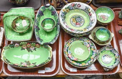 Lot 21 - A collection of Maling green lustre pottery,...