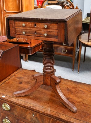 Lot 1157 - A 19th century centre dropleaf pedestal table...