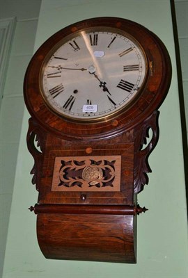 Lot 409 - A Victorian rosewood drop-dial wall clock