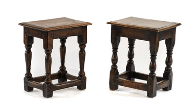 Lot 749 - A 17th Century Style Oak Joint Stool, the...