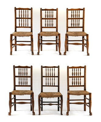 Lot 772 - A Harlequin Set of Six 19th Century Ash and...