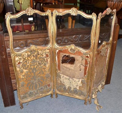 Lot 412 - A French three fold screen