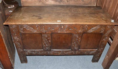 Lot 414 - Carved oak coffer