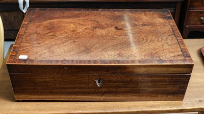 Lot 1210 - A mahogany and rosewood crossbanded box, 56cm...