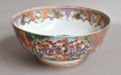 Lot 127 - A Chinese punch bowl, Qianlong, painted in...