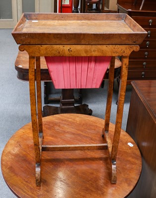 Lot 1151 - A 19th century work table and an X-form stool (2)