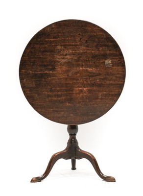 Lot 1273 - A George III Oak Tripod Table, with tilt top,...