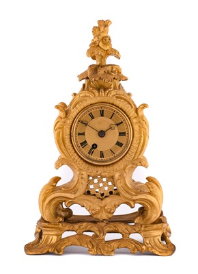 Lot 689 - A Small Bronze Ormolu Mantel Timepiece, signed...