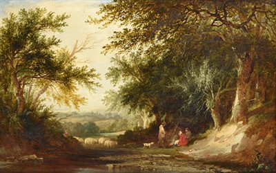 Lot 1073 - Henry John Boddington (1811-1865) "Lane scene...