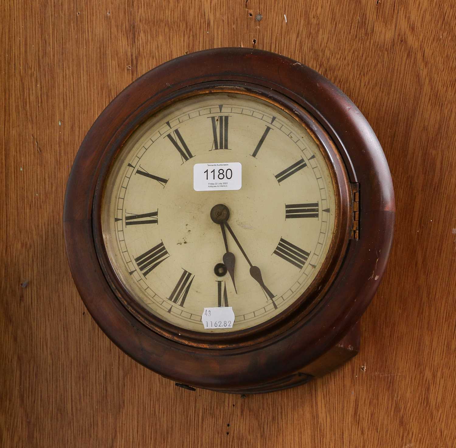 Lot 1180 - A small drop dial wall clock