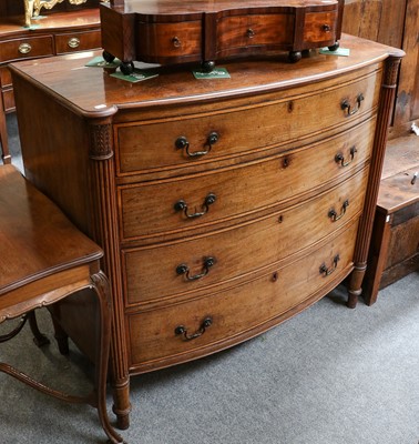 Lot 1201 - A William IV mahogany bow fronted four height...