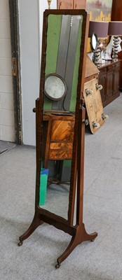 Lot 1080 - A mahogany cheval mirror (a.f.), 47cm by 164cm