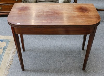 Lot 1146 - A George III mahogany foldover tea table, 92cm...