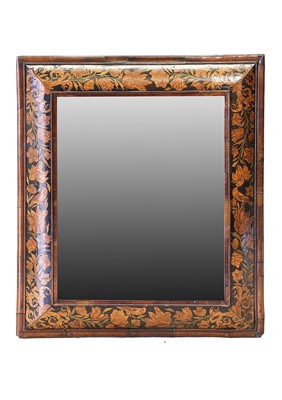 Lot 553 - A Walnut and Marquetry-Inlaid Mirror, circa...