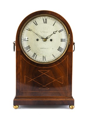 Lot 701 - A Mahogany Inlaid Striking Table Clock, signed...