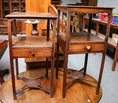 Lot 1218 - Two George III mahogany square wash stands...