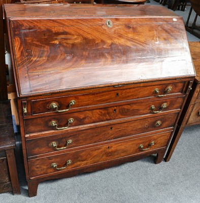 Lot 1172 - A George III mahogany bureau, 102cm by 53cm by...